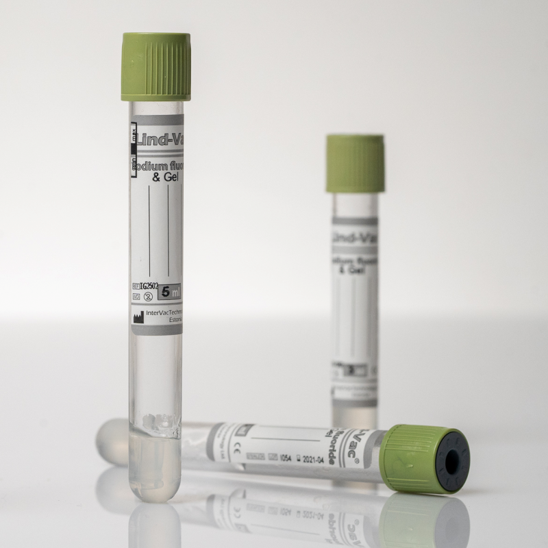 Вакуумна Пробірка Lind-Vac® 13x100 мм, Фторид н./Оксалат к./гель, 4 мл,оливкова